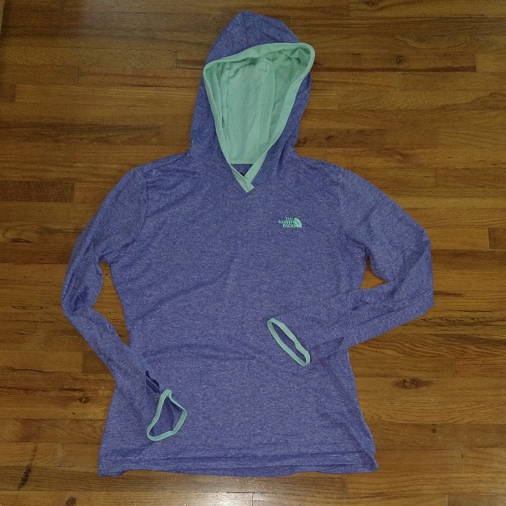 The North Face Purple Blue And Pastel Green Hoodie Size S